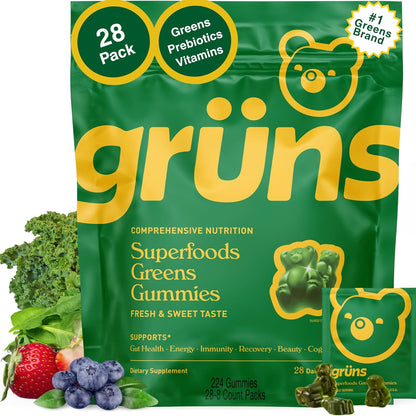 Gruns Adults Super Greens Multivitamin Gummies